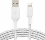 BELKIN BOOST CHARGE Lightning pimitud USB-A-kaabel, 3 m, valge (CAA002BT3MWH)