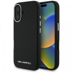 Karl Lagerfeld Etui Saffiano Tielik pakitud pikitud metallist Logo MagSafe do iPhone 16 czarny