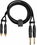 Fuj:tech 2 x 6,3 mm isane 2 x RCA isane audiokaabel, 3 m, must (2x RCA 2 x 6,3 mm TS, 3 m)