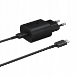 SAMSUNG 25W EP-DA705BBE USB-C / USB-C kabeliga seadme EP-DA705BBE USB-C / USB-C toitepulga - Must