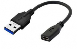 MicroConnect USB A - USB-C 0,2m USB 3.2 Gen 1 M-F Adapter, Black