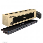 Club3D USB Gen1 Type-C kolmekordse ekraaniga DP1.4 alternatiivse reiimiga Smart PD3.0 laadimiskaamer, millel on 100-vatine toiteplokk