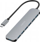 Logilink USB-C jaotur, 7 portti, USB 3.2 Gen 1, 7x USB-A alumiiniumist.
