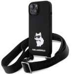 Karl Lagerfeld KLHCP15SSCBSCNK iPhone 15 / 14 / 13 6.1" kvakott tarny/must Crossbody Silikoonist Choupette
