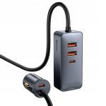 Baseus Jaga koos Share Together 120W PPS autolaadija 2xUSB-A 2xUSB-C pikustega kaabliga - Gray - OUTLET