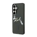 Karl Lagerfeld IML Choupette Karl Script Logo magnetkellusega mbris iPhone'ile ja Samsung Galaxy S26, must