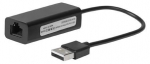 MicroConnect USB2.0 to Ethernet, Black Plug and play.