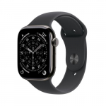 APPLE Watch Series 11 GPS + Mobiilside 42mm Hall Titaanist Korpus Musta Sportrihmaga - M/L