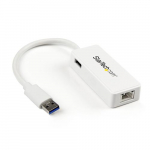 StarTech.com USB 3.0 Gigabiit Etherneti adapter NIC w/ USB port - Valge
