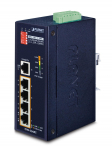 Planet IP30 5-Port/TP POE+ Industrial Fast Ethernet Switch (-40-75C)