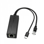 MicroConnect 1000Mbit POE Splitter USB-C to RJ45 Ethernet to RJ45 +