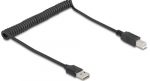 Delock Spiraalikabel EASY-USB 2.0 Tp-A tkk toob USB Tp-B