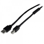 StarTech.com 65 ft (20 m) aktiivne USB 2.0 A-st B-sse kaabel, pikk USB-kaabel, USB-printeri kaabel, 1x USB A (male), 1x USB B (male), must