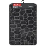 SAUBER Bathroom mat 50x80 cm, dark grey stone pattern