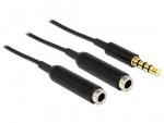 Delock Klinkekabel 3,5mm - 2x 3,5mm St/BU 0,25m must```
