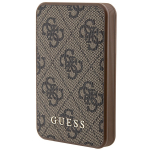 GUESS Powerbank 15W GUPB5LP4GEGW 5000mAh brzowy/pruun 4G nahast metallist logo
