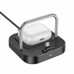 Hoco 2in1 USB-C PD QC 3A 30W laadija + traadita laadija 5W CQ16B, must