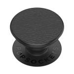 POPSOCKETS Pebbled Vegan Leather Black Removable Grip with Standfunction Premium