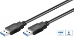 MicroConnect USB 3.2 Gen 1 A-A 1m M-M, Black USB3.0, M/M, 1m, 1 m,