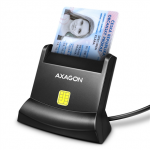Axagon CRE-SM4N Universal Desktop USB Contact Smart Card/ID Card Reader, Black