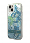GUESS Kvakate Flower Liquid Glitter Green, iPhone 14 jaoks, GUHCP14SLFLSN