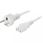 Deltaco CEE 7/7 C13 toiteseadel, 2 m, valge (DEL-109MV)