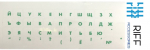 Riff Qwerty Keyboard Stickers RU GREEN color Transparent