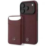 Mercedes Case Case Grill mustri ja kaardikavalga nahaga MagSafe iPhone 18 Pro Max/17 Pro Max jaoks