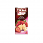 Valge &scaron;okolaad maasikatega ilma lisatud suhkruta Torras, 75 g