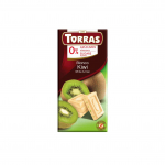 Valge &scaron;okolaad kiiviga ilma lisatud suhkruta Torras, 75 g