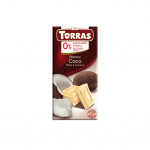 Valge &scaron;okolaad kookosega ilma lisatud suhkruta Torras, 75 g