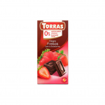 Tume &scaron;okolaad maasikatega ilma lisatud suhkruta Torras, 75 g