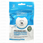 Beauty Formulas Exfoliating Toner Pads with Hyaluronic Acid &ndash; 30 pcs