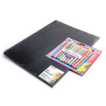 Paper Mate Flair Retro markerid 12 tk koos A3 musta kaardiplokiga