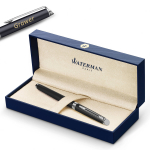 Waterman H&eacute;misph&egrave;re t&auml;itesulepliiats Matte Black CT F koos graveeringuga