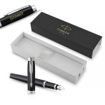 Parker IM Essential Matte Black CT (F) T&auml;itepliiats graveeringuga
