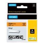 DYMO Rhino vin&uuml;&uuml;lteip 12 mm x 5,5 m / must oranžil (18435)