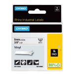 DYMO Rhino vin&uuml;&uuml;lteip 9 mm x 5,5 m / must valgel (18443)