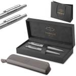 Parker pliiatsi ja pastaka komplekt Jotter Stainless Steel CT graveeringuga / Etui ja kott Kinkekomplekt
