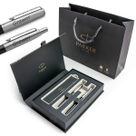Parker Jotter Originals must t&auml;itepliiatsikomplekt elegantses kinkekarbis koos graveeringuga