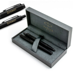 Parker IM Achromatic Black Set - Graveeringuga t&auml;itesulepliiats ja pastapliiats elegantses karbis