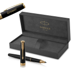 Parker Sonnet Black Lacquer GT Rullpallipliiats graveeringuga