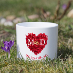 Keraamiline pott "Teie pulmade puhul" Sinu valitud initsiaalide ja kuup&auml;evaga