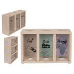 Kolmeosaline puidust rahakassa "Car/Home/Travels"