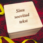 Puidust karp soovitud tekstiga