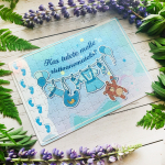 Pusle kirjaga &ldquo;Kas tulete mulle ristivanemateks?", helesinine - 120 detaili