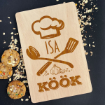 Graveeritud puidust l&otilde;ikelaud "Isa k&ouml;&ouml;k"