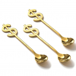 Kuldsed lusikad dollarim&auml;rgiga (3 tk)