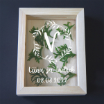 Pildiraam-hoiukarp "Pulmakassa" Sinu valitud nimede ja kuup&auml;evaga