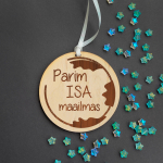 Graveeritud puidust medal &bdquo;Parim isa maailmas&ldquo;